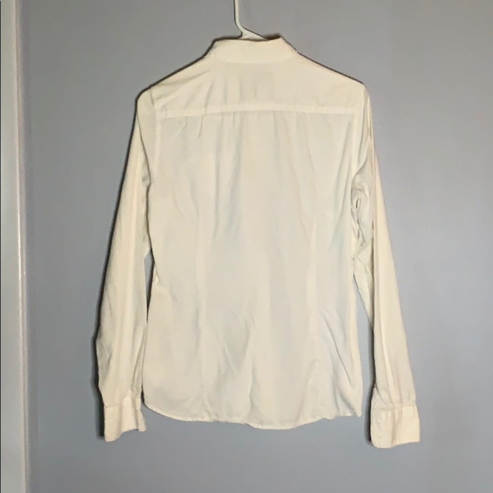 American Eagle White Button Down Collar Blouse Top - image 2